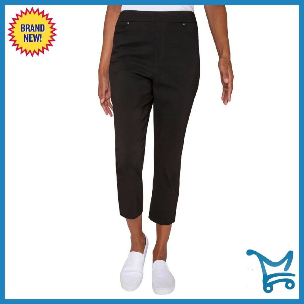 Pull-On Capri Pants with Tummy Control Panel, Stretch Fabric, Sizes XS-3X